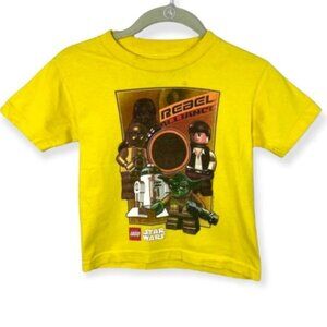 Lego Star Wars Kids T-Shirt Yellow Short Sleeves Size 6 Tee Cotton Crew Neck Tee